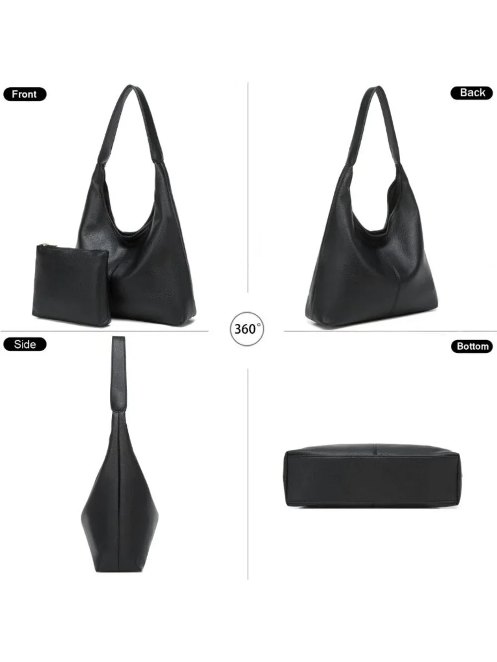 Soft Slouchy Hobo Bag for Women | Casual PU Leather Tote Purse for Work & Travel